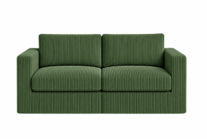 CorduRoyal Compressed Square Arm Full Foam 2 Seater Sofa Couch