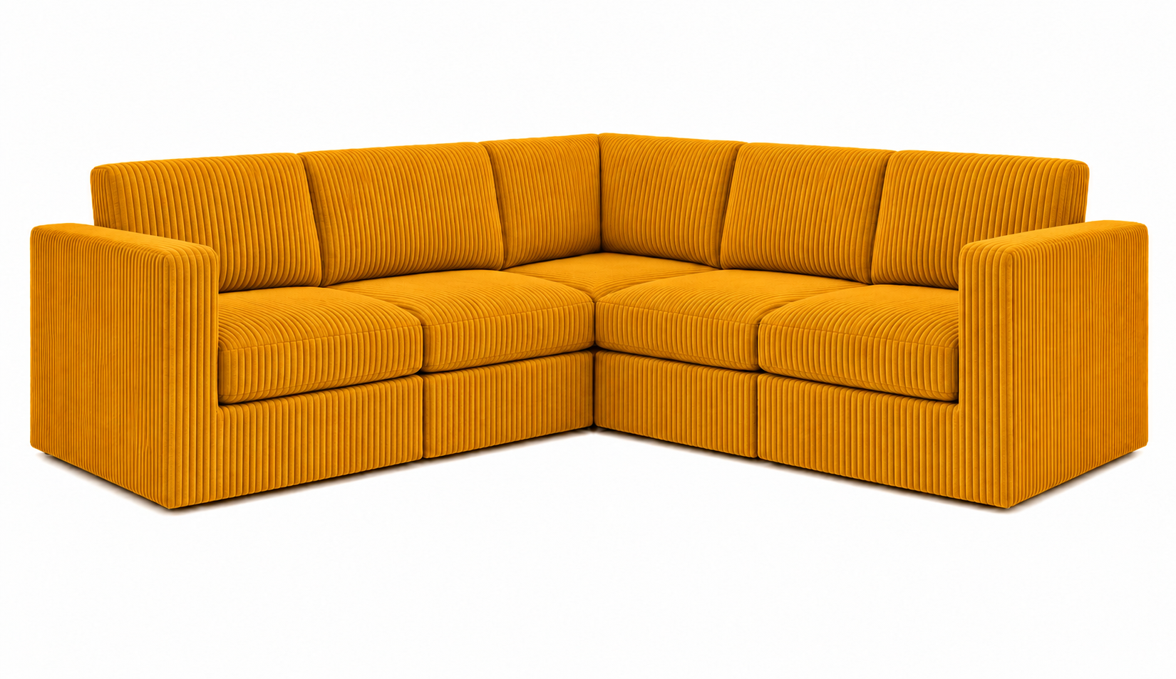 CorduRoyal Compressed Square Arm Full Foam 5 Seat L Shape Corner Sofa Couch - 5 seater - Image 9