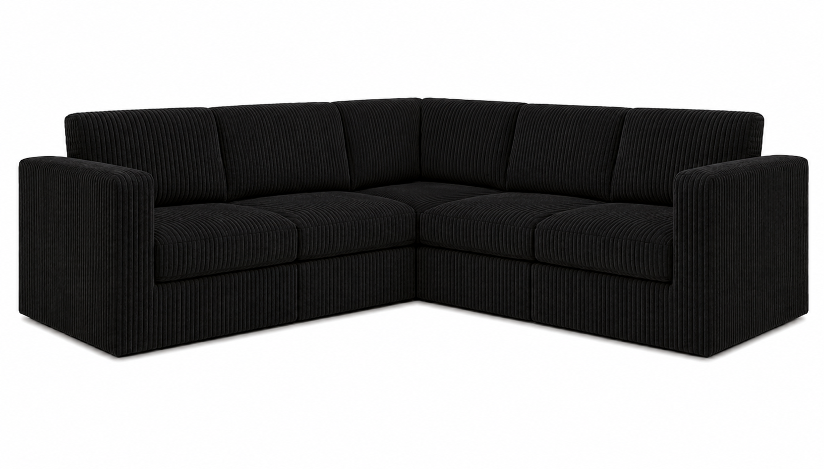 CorduRoyal Compressed Square Arm Full Foam 5 Seat L Shape Corner Sofa Couch - 5 seater - Image 7