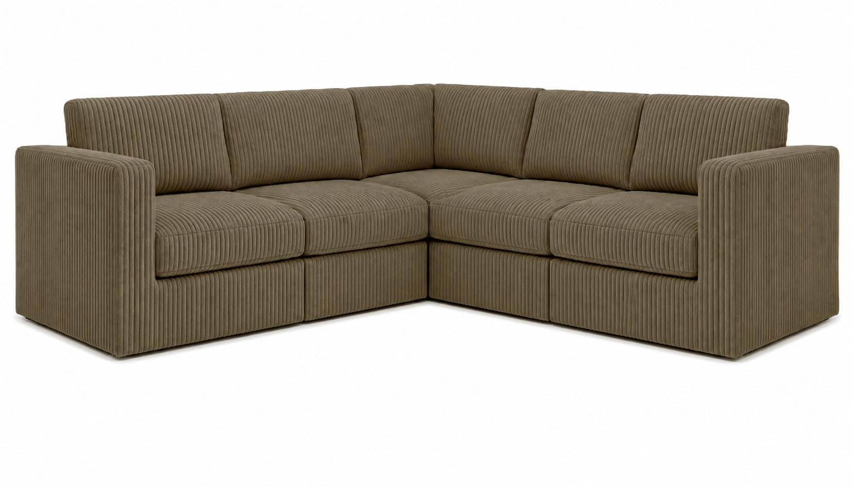 CorduRoyal Compressed Square Arm Full Foam 5 Seat L Shape Corner Sofa Couch - 5 seater - Image 6