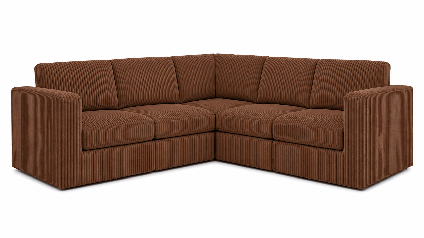 CorduRoyal Compressed Square Arm Full Foam 5 Seat L Shape Corner Sofa Couch - 5 seater - Image 5