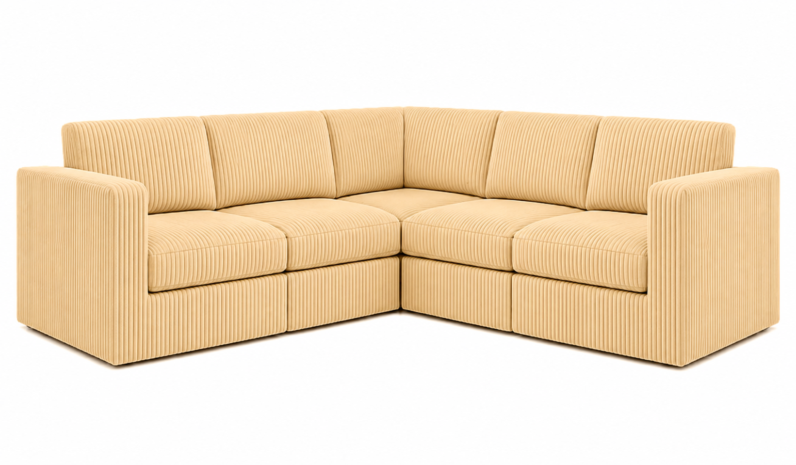 CorduRoyal Compressed Square Arm Full Foam 5 Seat L Shape Corner Sofa Couch - 5 seater - Image 4