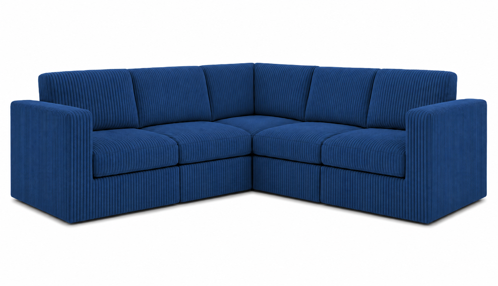 CorduRoyal Compressed Square Arm Full Foam 5 Seat L Shape Corner Sofa Couch - 5 seater - Image 3