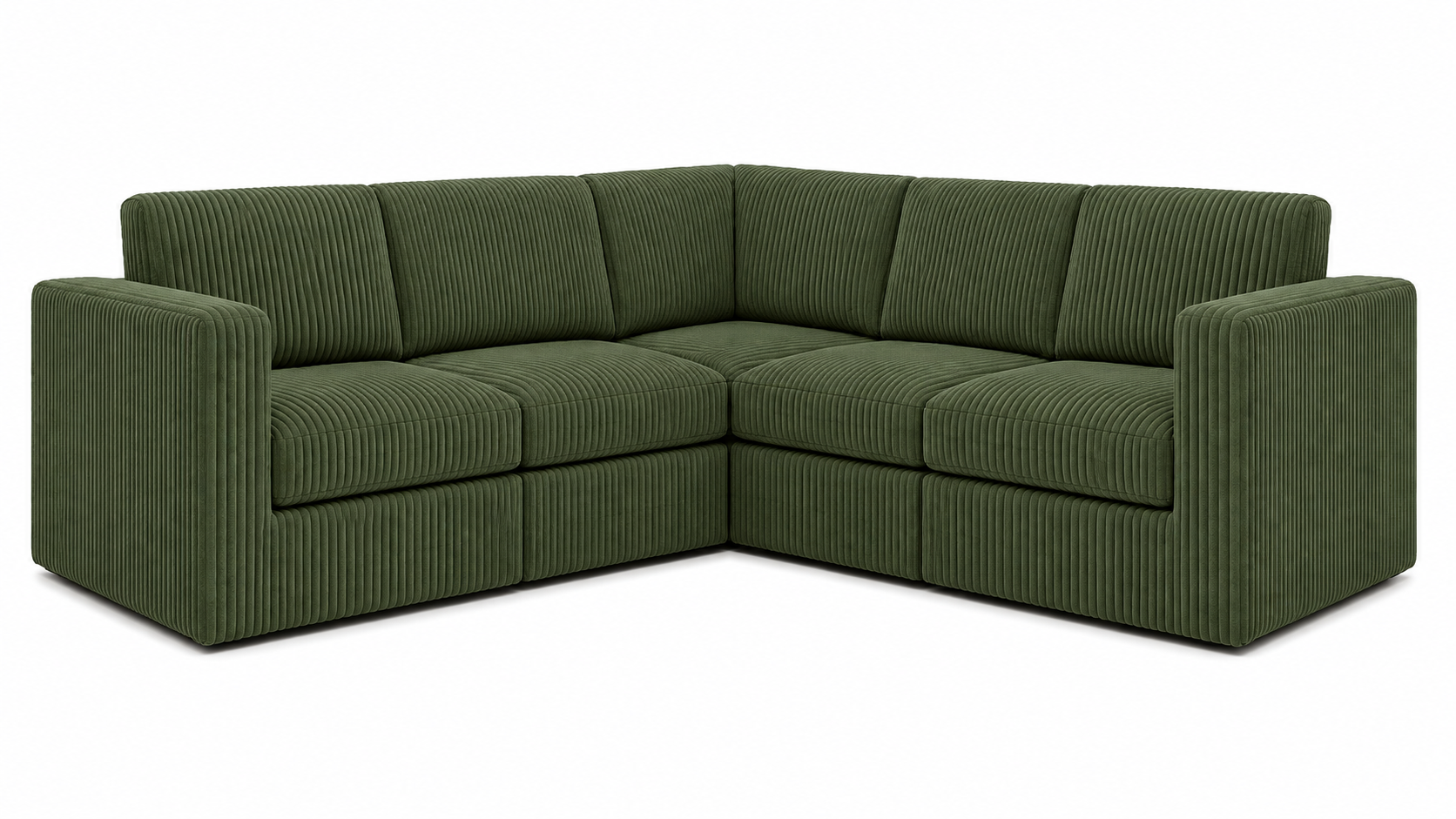 CorduRoyal Compressed Square Arm Full Foam 5 Seat L Shape Corner Sofa Couch - 5 seater - Image 2