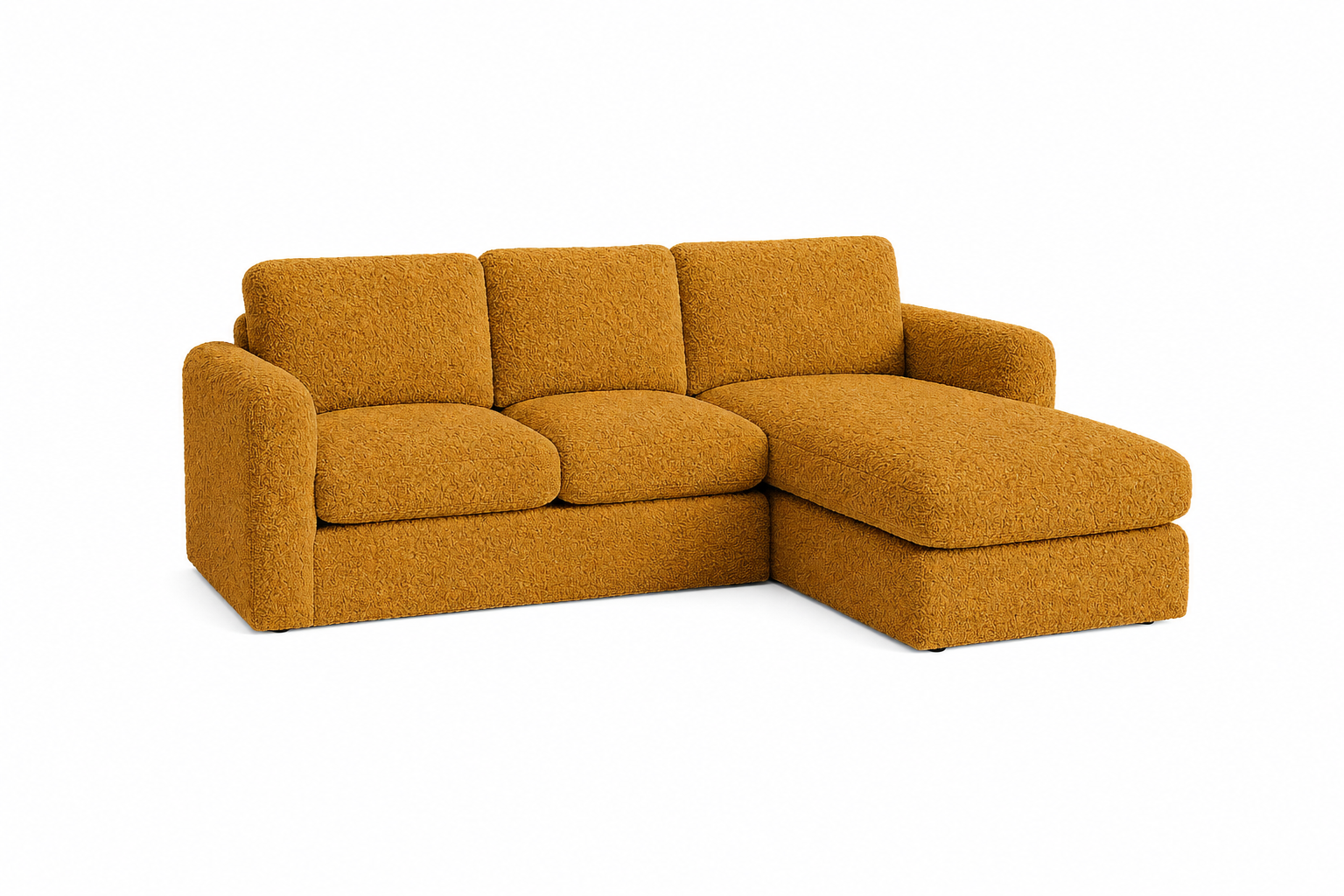 Luxe Bouclé Compressed 3 Seater Couch Sofa with Daybed - Image 2