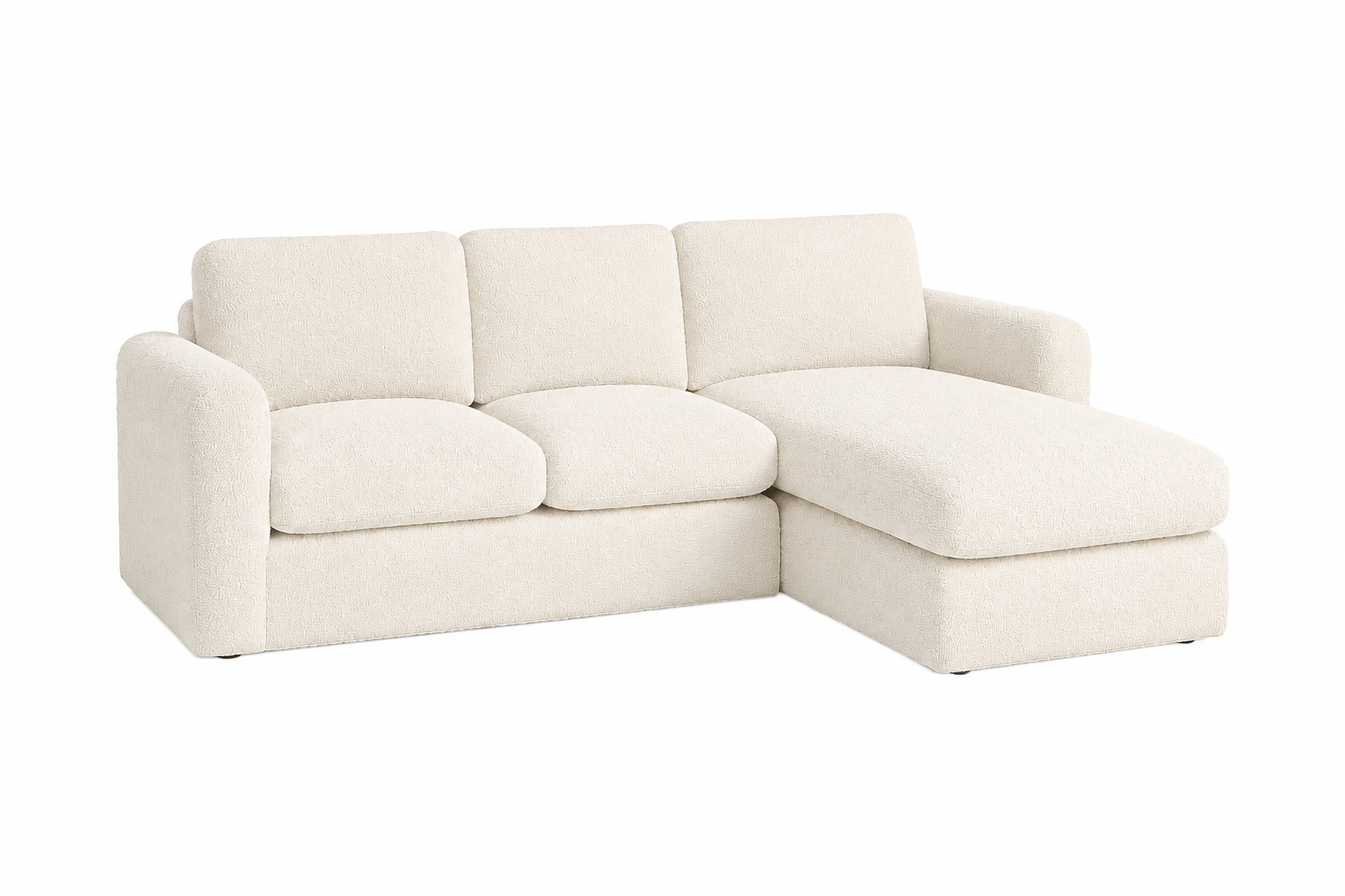 Luxe Bouclé Compressed 3 Seater Couch Sofa with Daybed