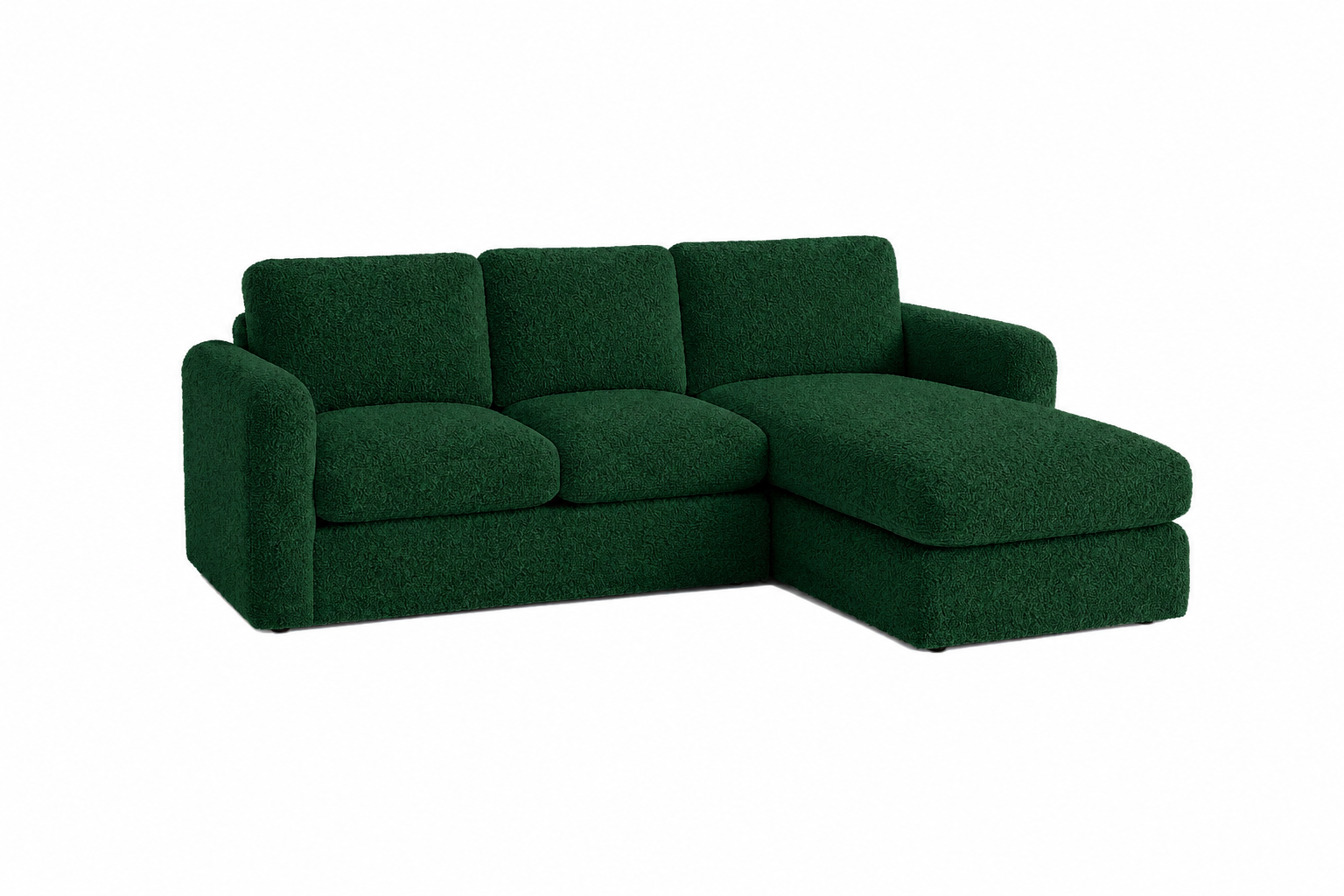 Luxe Bouclé Compressed 3 Seater Couch Sofa with Daybed - Image 3